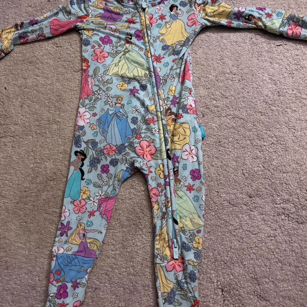 PoshPeanut Disney Princess Zip Up Playsuit